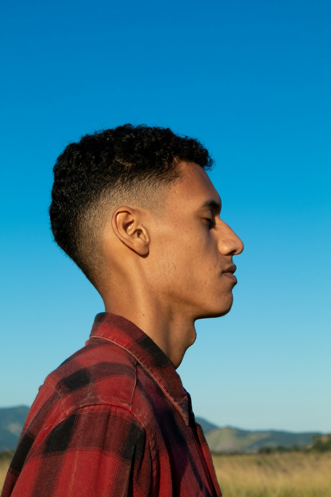 Portrait of a man with short hair